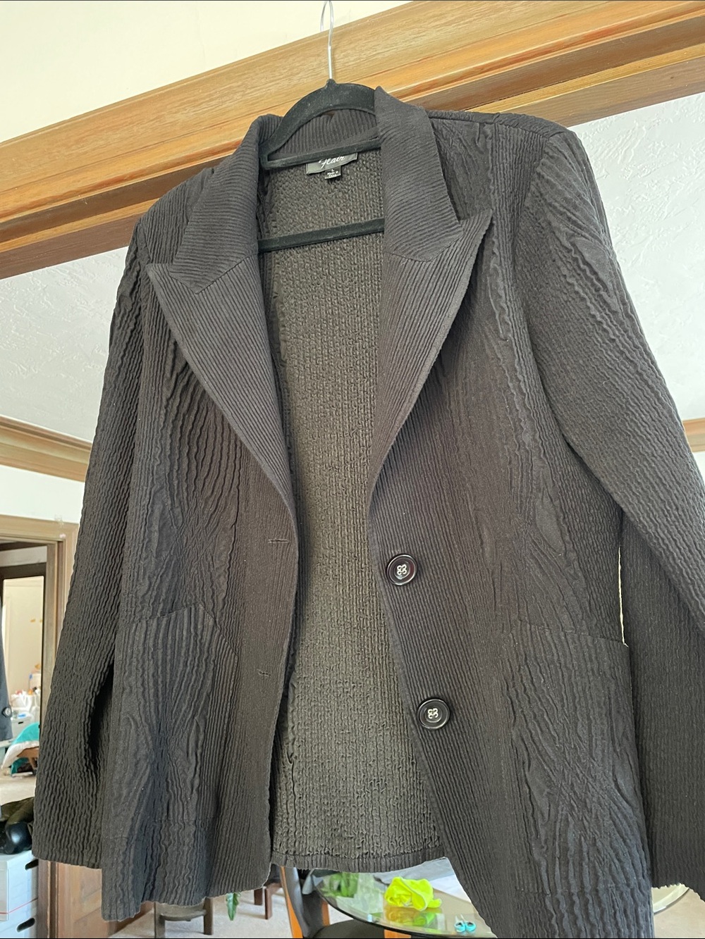 Women’s Textured Black Cardigan Blazer